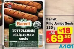 BANVİT PİLİÇ JUMBO SOSİS 330 G fiyat ve kampanya bilgisi